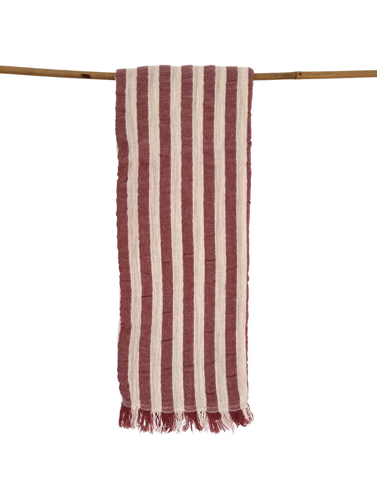 Melody Peshtemal Towel – Handwoven Turkish Hammam Towel in Bordeaux
