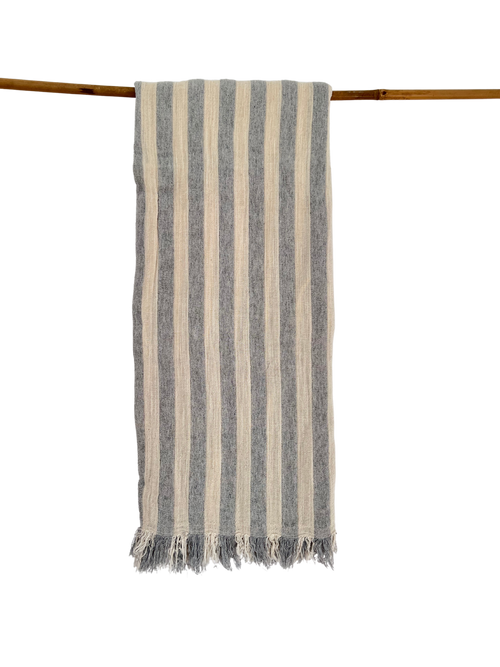 Melody Peshtemal Towel – Handwoven Turkish Hammam Towel in Cloud Grey