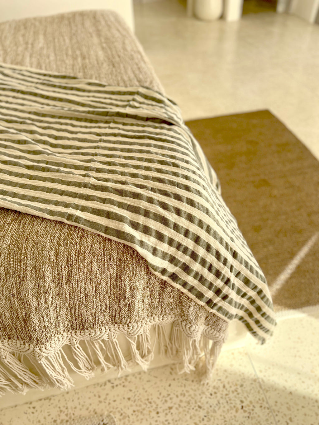 Melody Peshtemal Towel – Handwoven Turkish Hammam Towel in Green