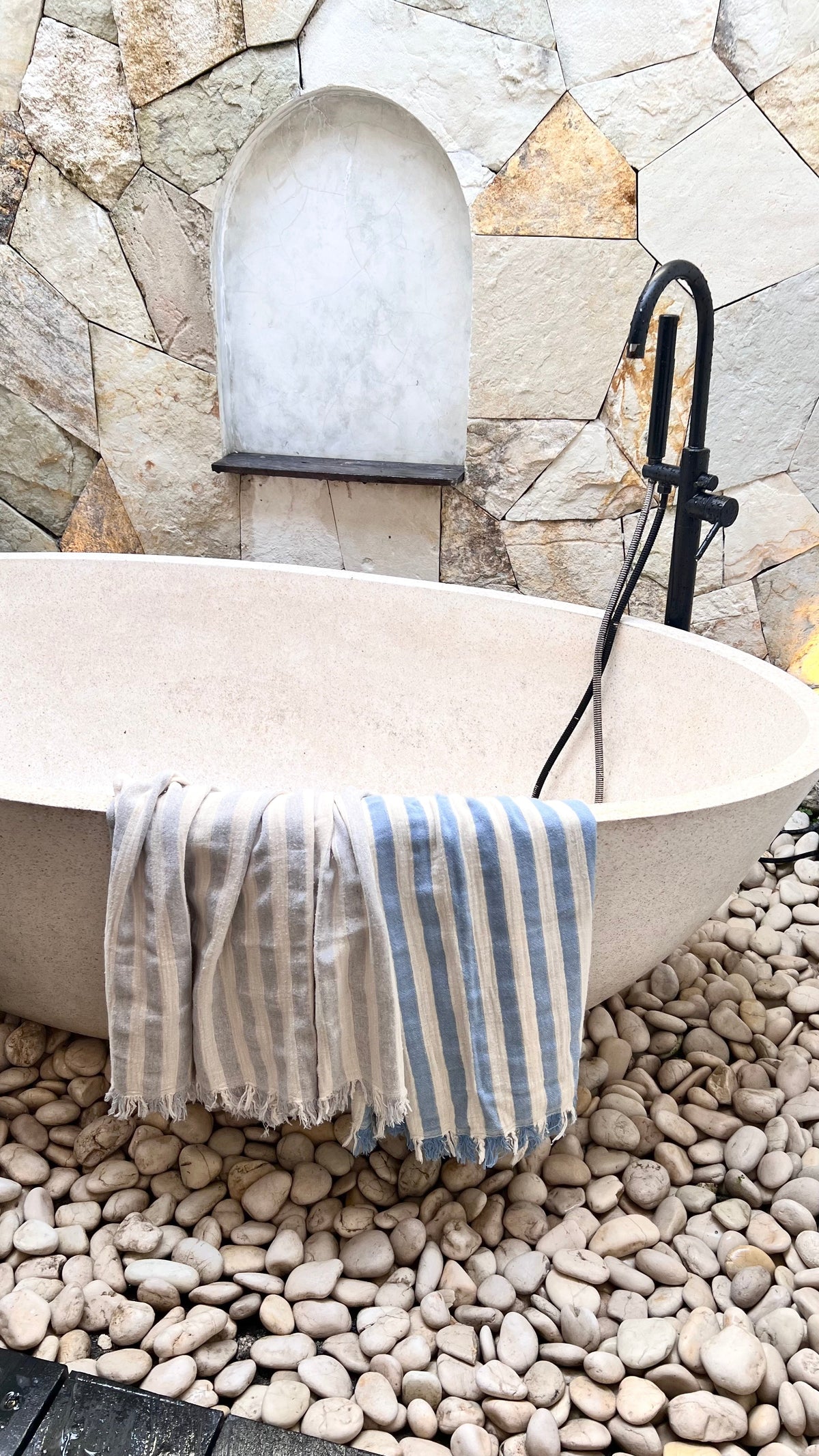 Melody Peshtemal Towel – Handwoven Turkish Hammam Towel in Cloud Grey