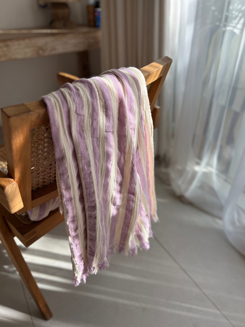 Melody Peshtemal Towel – Handwoven Turkish Hammam Towel in Lilac